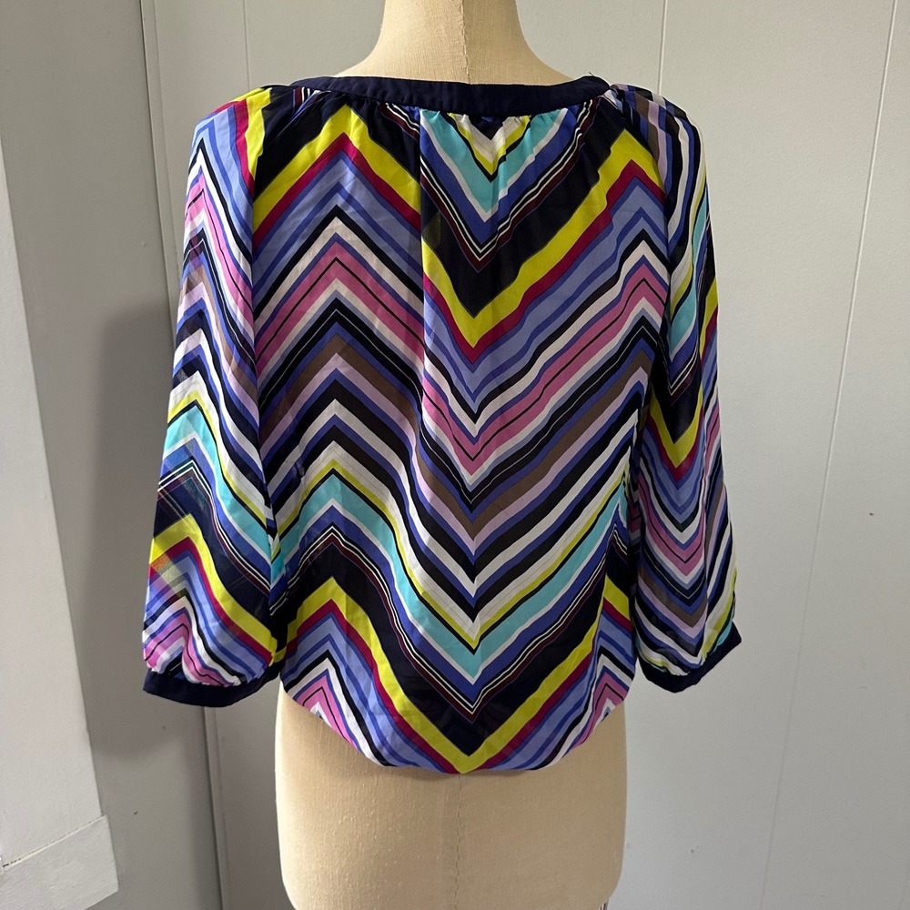 Women's‎ colorful Banana Republic sheer Blouse Size S - Picture 2 of 11